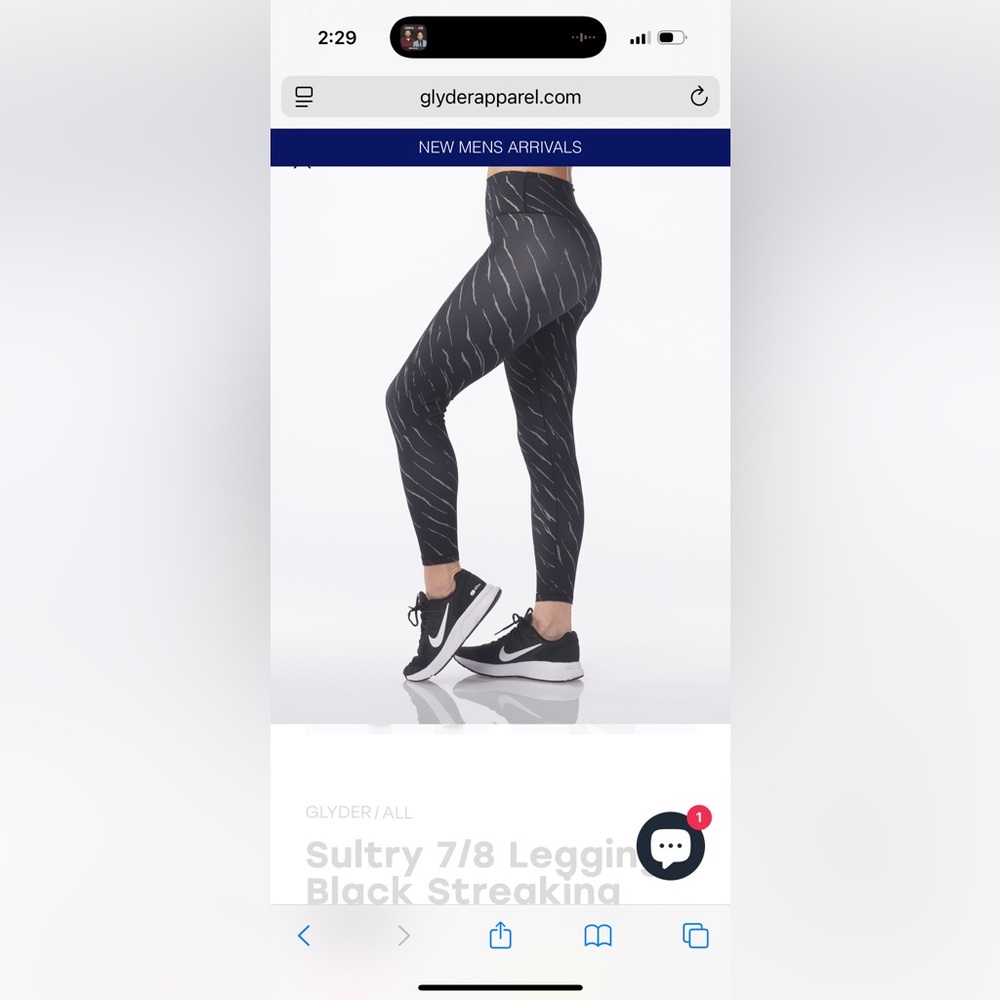 Glyder Black Athletic Leggings with Geometric Design
